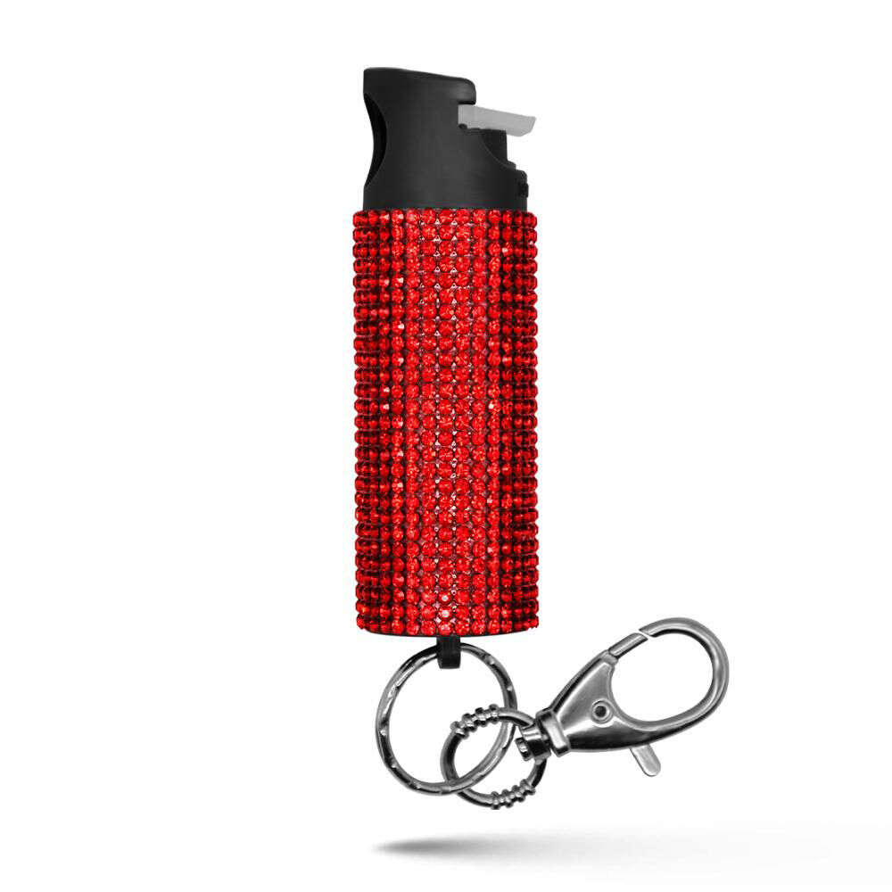 Non Lethal Defense Guard Dog Security 4.50" BLING IT ON RED PEPPER GEM/BLING KEY RED • Model: 4.50"